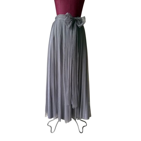 Watters & Watters Ballet Gray Pewter Tulle Long Maxi Skirt size 8 - Picture 1 of 9